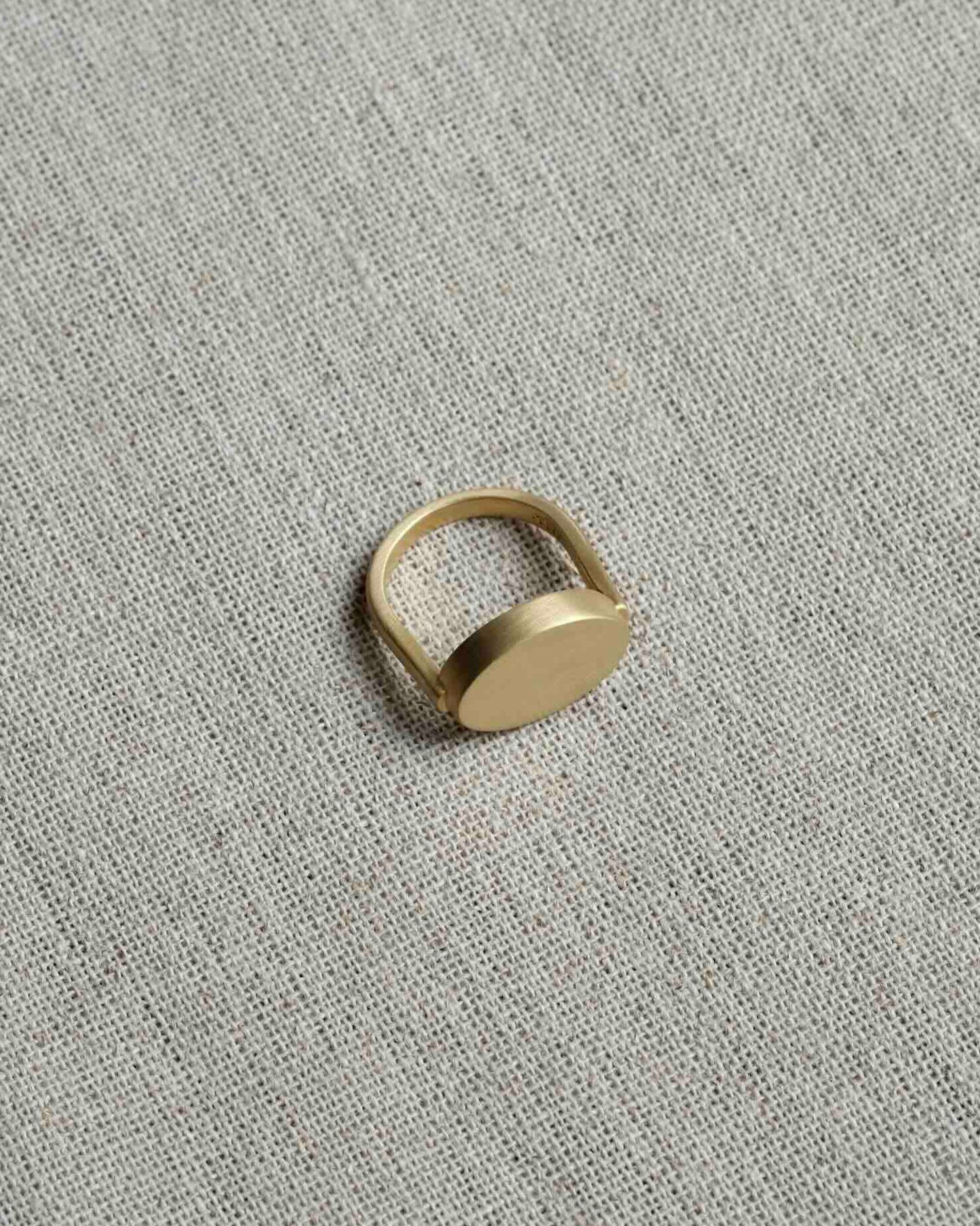 Tiana Marie Combes Stirrup Signet in 14k Yellow Gold.