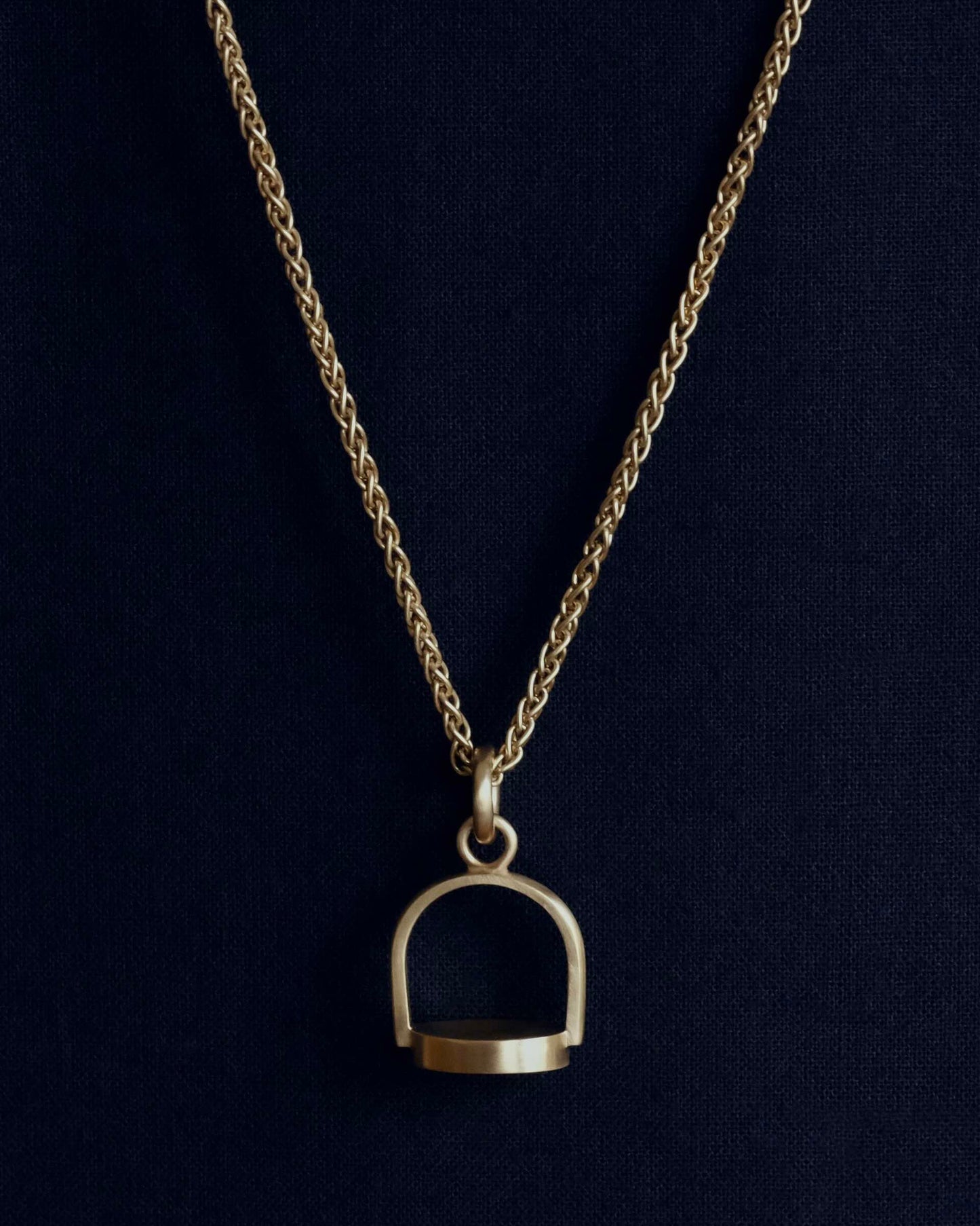 Tiana Marie Combes Stirrup Pendant in 14k Yellow Gold.
