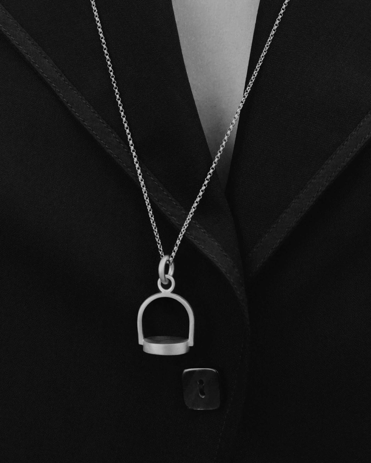 Tiana Marie Combes Stirrup Pendant in 14k Yellow Gold.