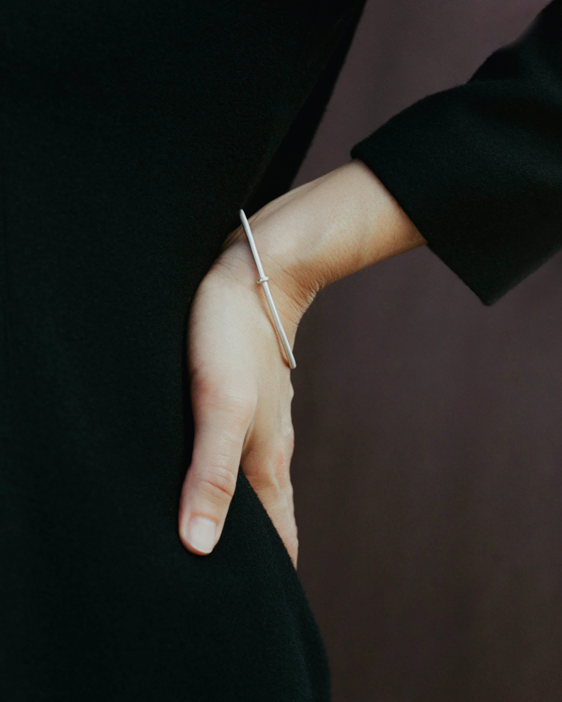 Tiana Marie Combes Roman Bangle in Sterling Silver.