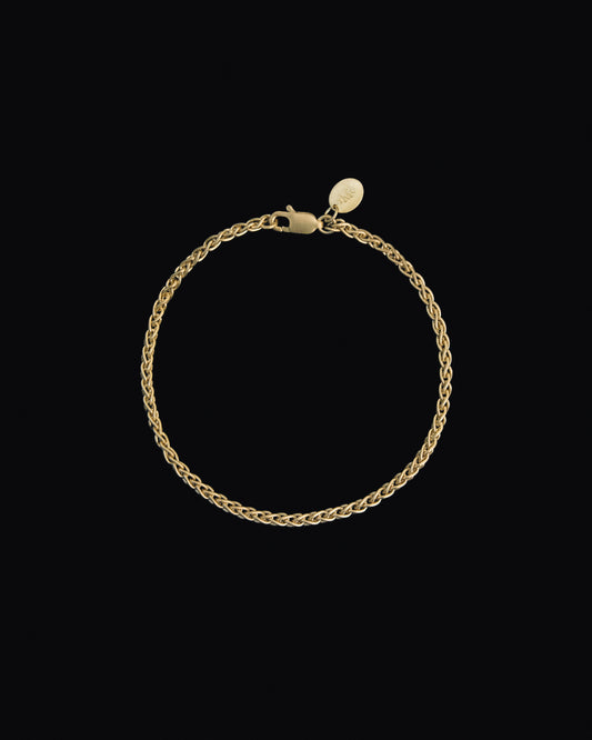 Tiana Marie Combes Riding Chain Anklet in 14k Yellow Gold.
