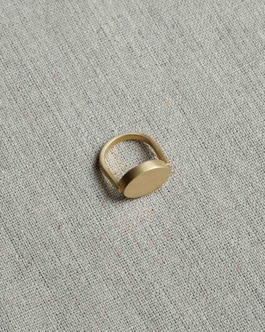Tiana Marie Combes Stirrup Signet in 14k Yellow Gold.