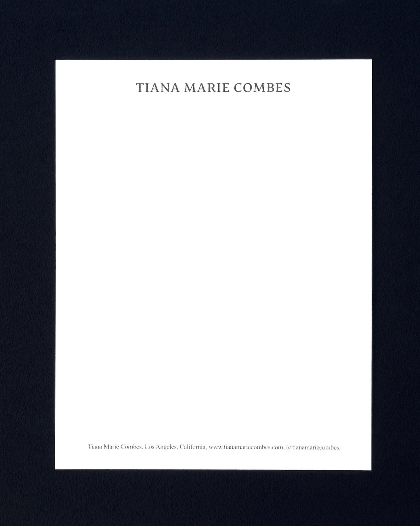 Tiana Marie Combes Gift Certificate.