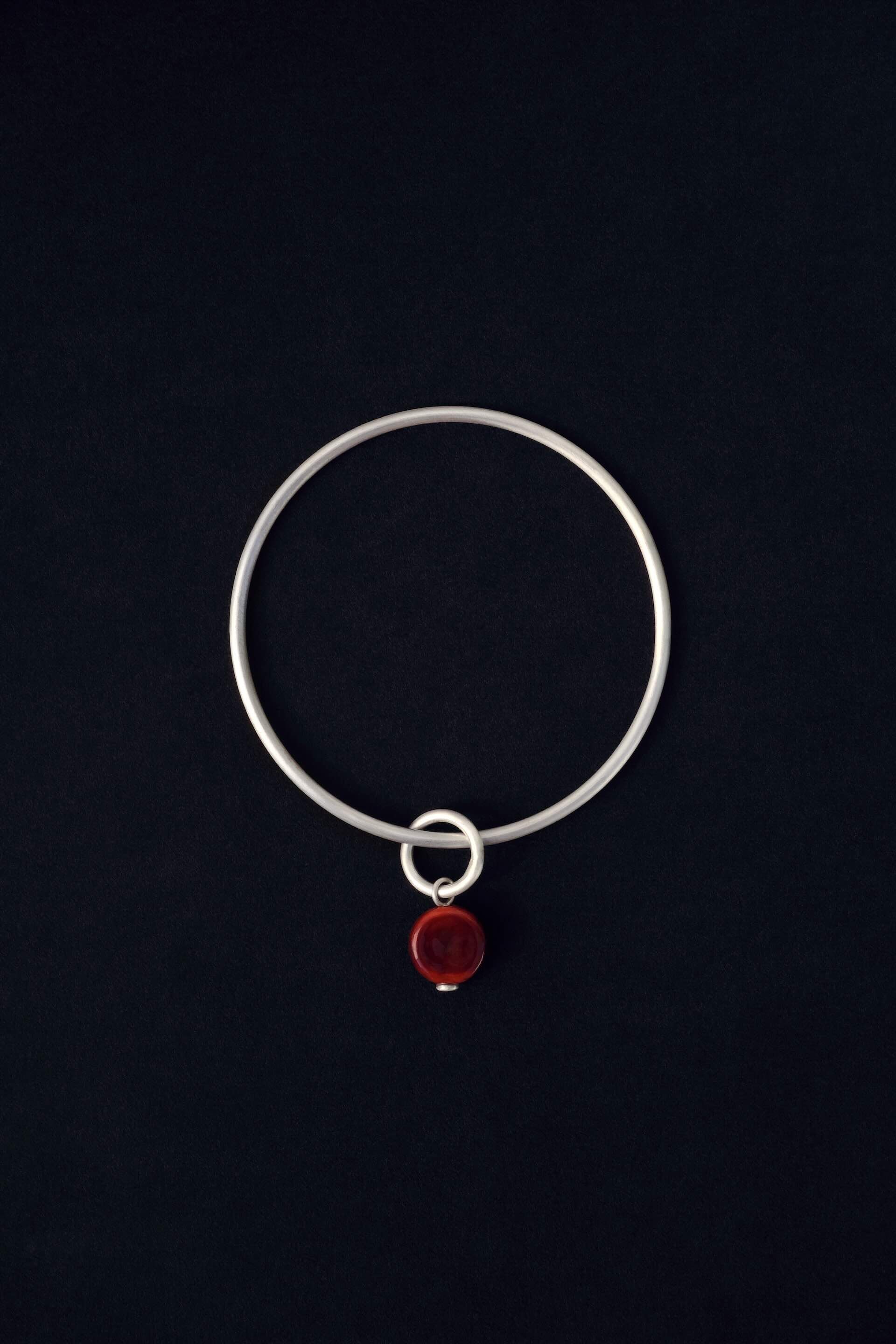 Tiana Marie Combes Glass Bangle in Sterling Silver.
