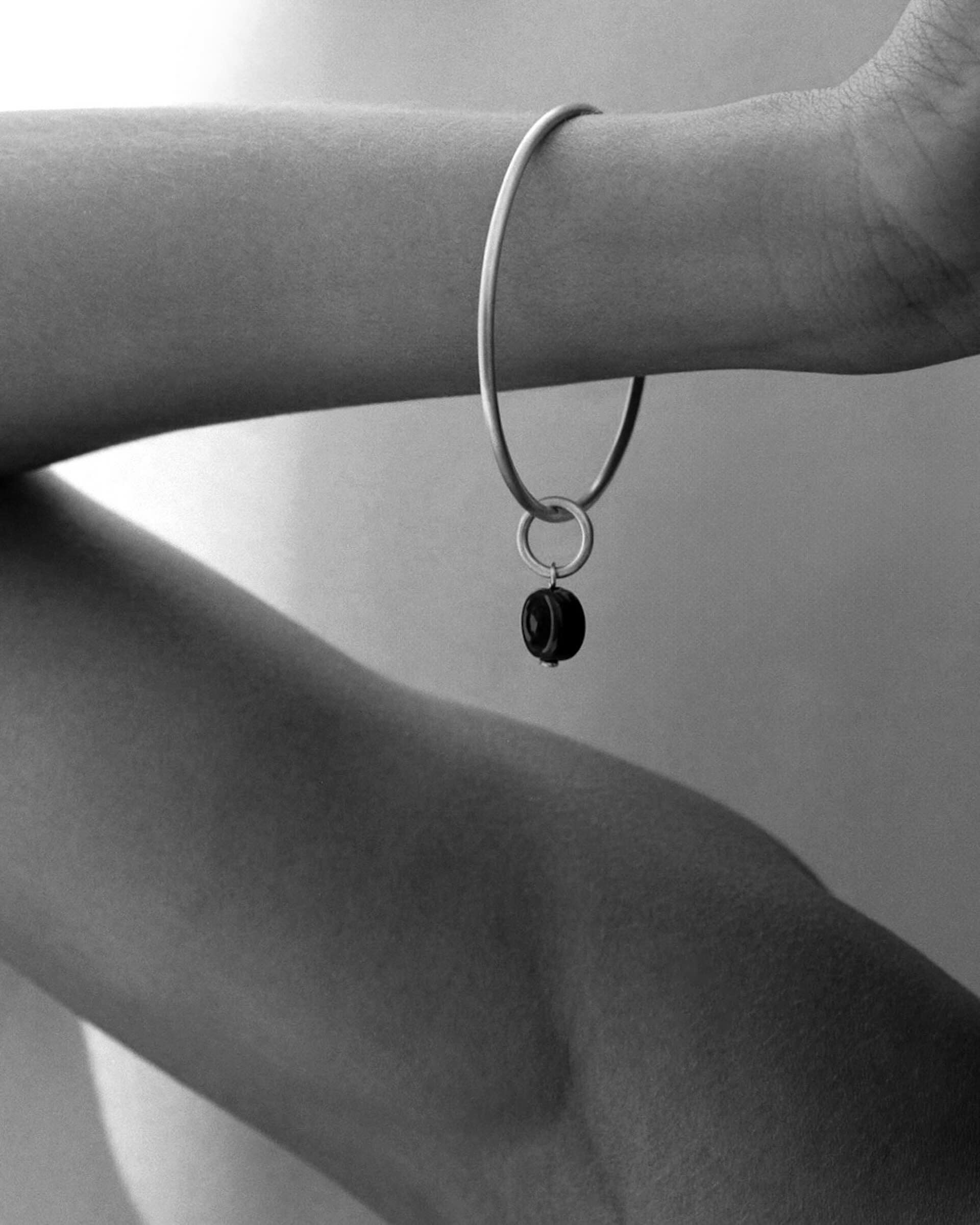 Tiana Marie Combes Glass Bangle in Sterling Silver.