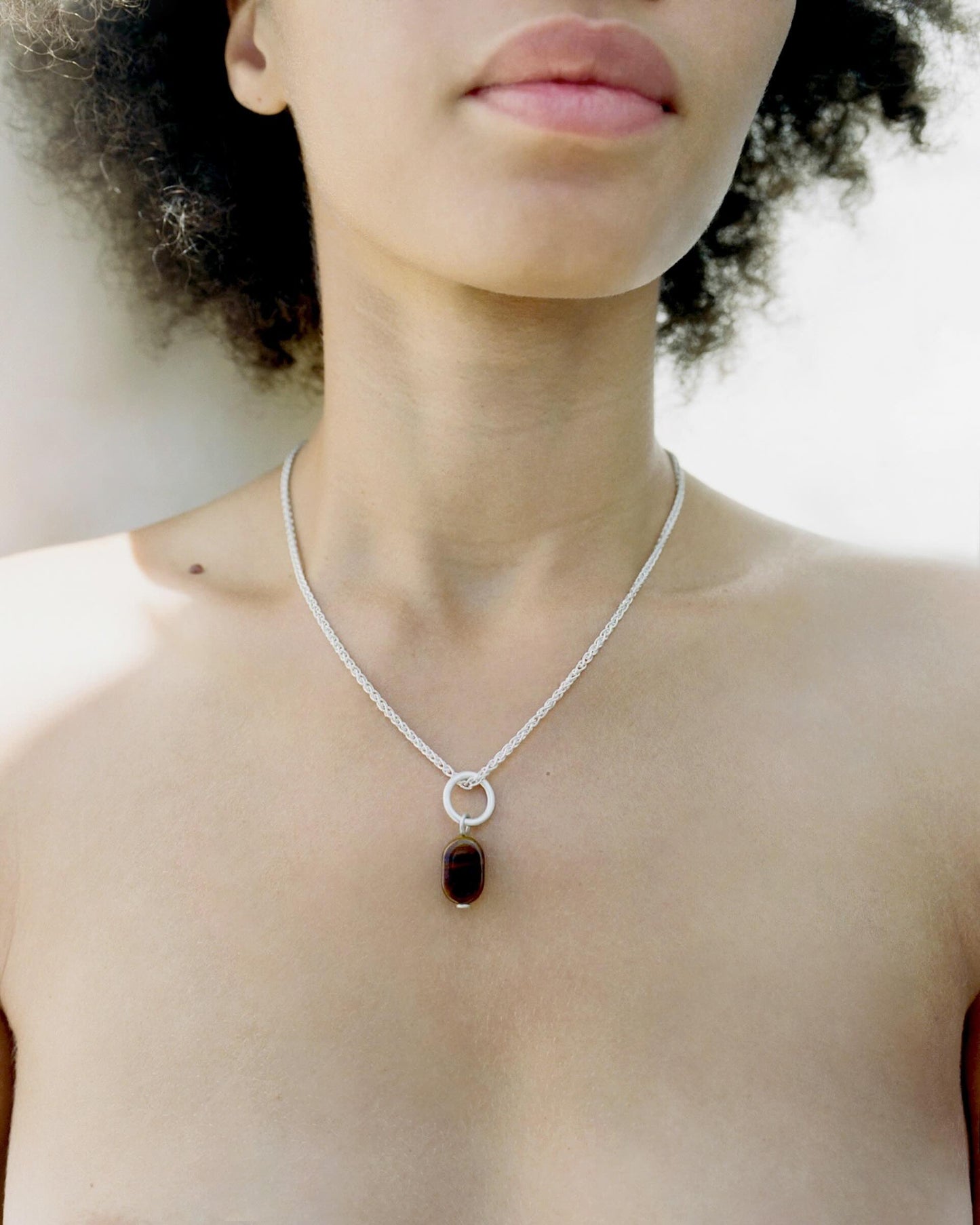 Tiana Marie Combes Glass Pendant in Sterling Silver.