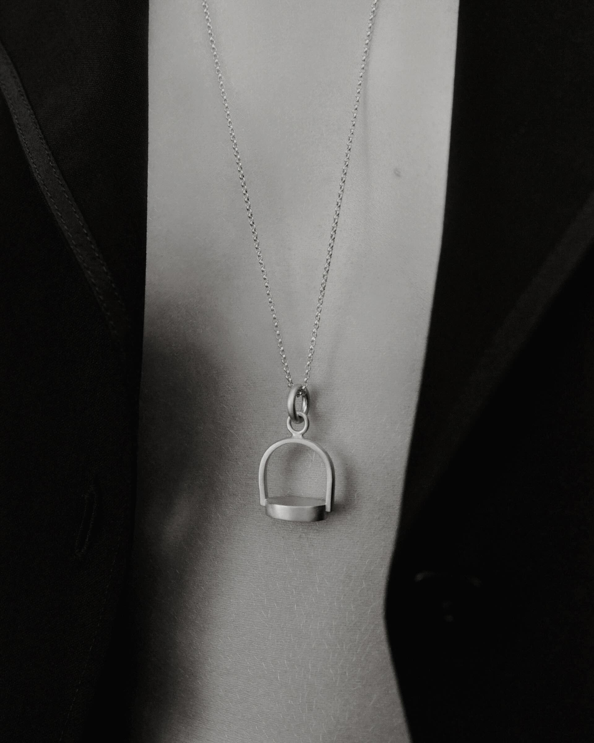 Tiana Marie Combes Stirrup Pendant in Sterling Silver.