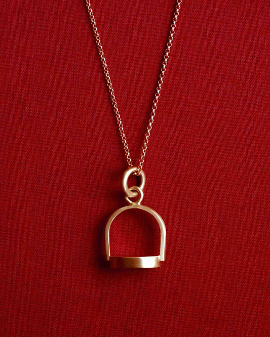 Tiana Marie Combes Stirrup Pendant in 14k Yellow Gold.