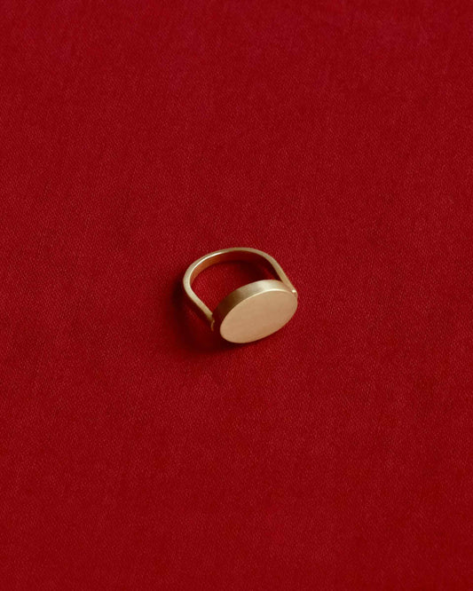 Tiana Marie Combes Stirrup Signet in 14k Yellow Gold.